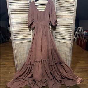 Elegant Brown Maxi Dress by Reclamation